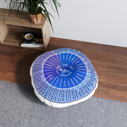 Attunement Round Tufted Floor Pillow, Cozy Seating, Home Decor, Meditation Cushion, Communication Tool, Gift for Friends