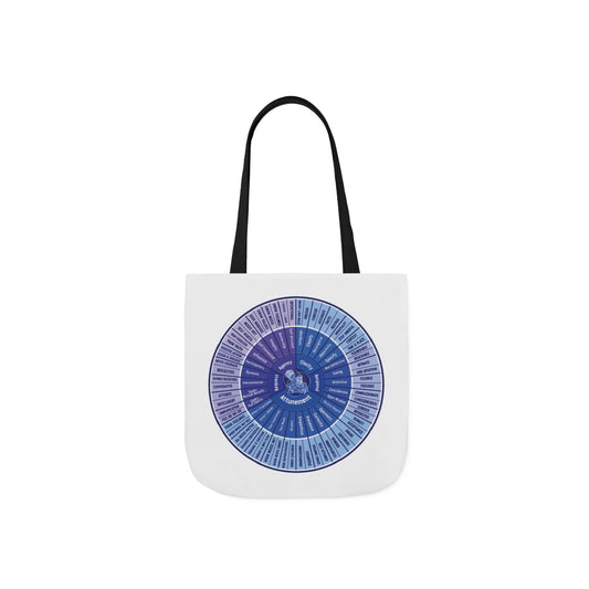 Attunement Canvas Tote Bag with Vibrant 5-Color Straps, Therapy Psych Art, Everyday Use