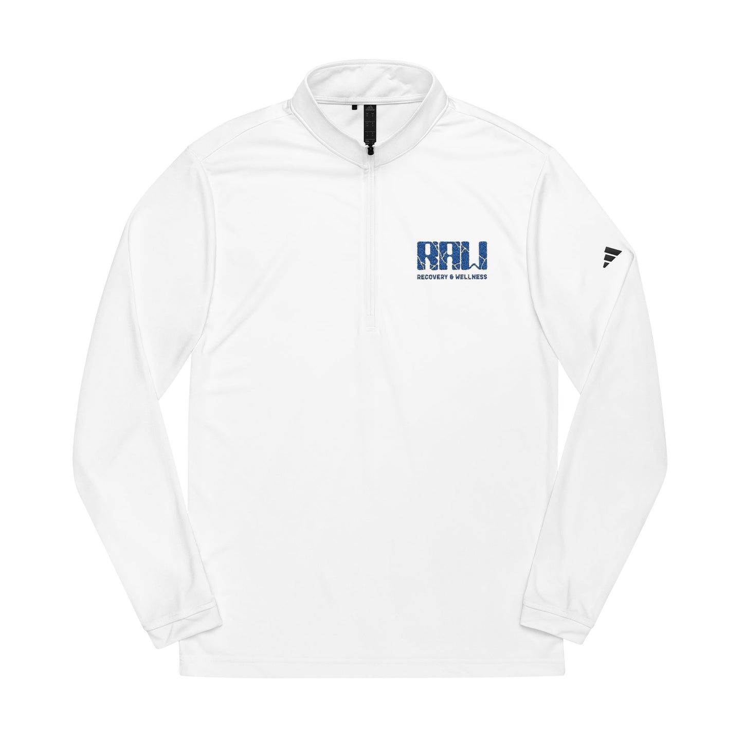 Embroidered Quarter-Zip Pullover — White adidas® Performance Top