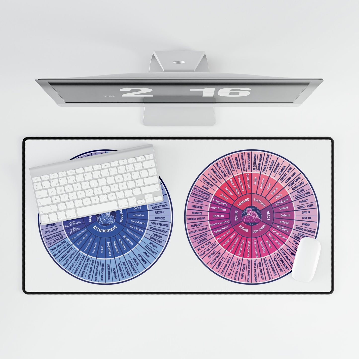 Attunement & Misattunement Desk Mats for Home Office, Mouse Pad, Enlightened Desk Accessories, Study Mat, Gift for Students & Professionals