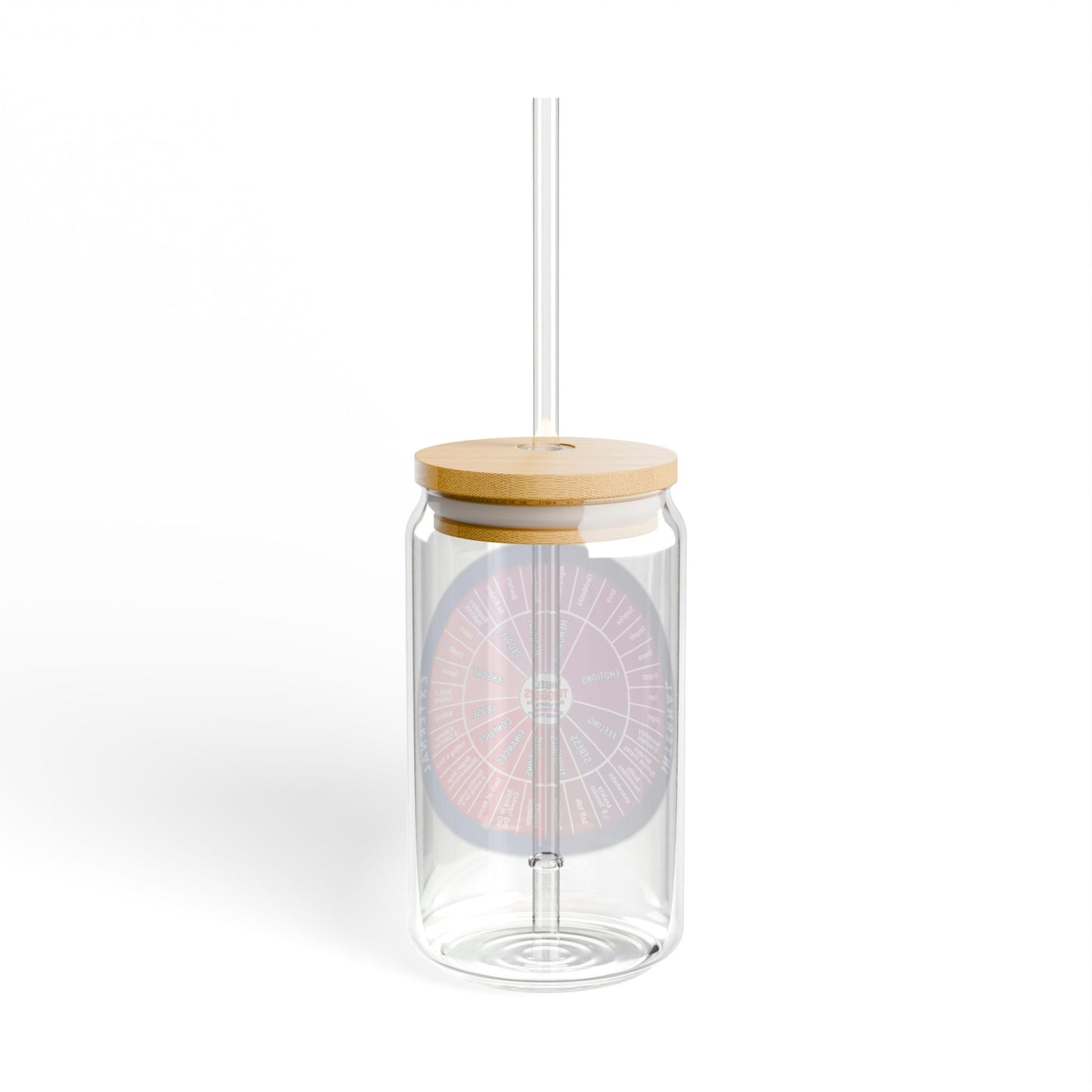 Glass with Lid, 16oz - Therapy Coaching Nervous System. Psych Recovery Mental Health Drinkware, Unique Gift for Her, Home Decor, Fun Kitchen Accessory