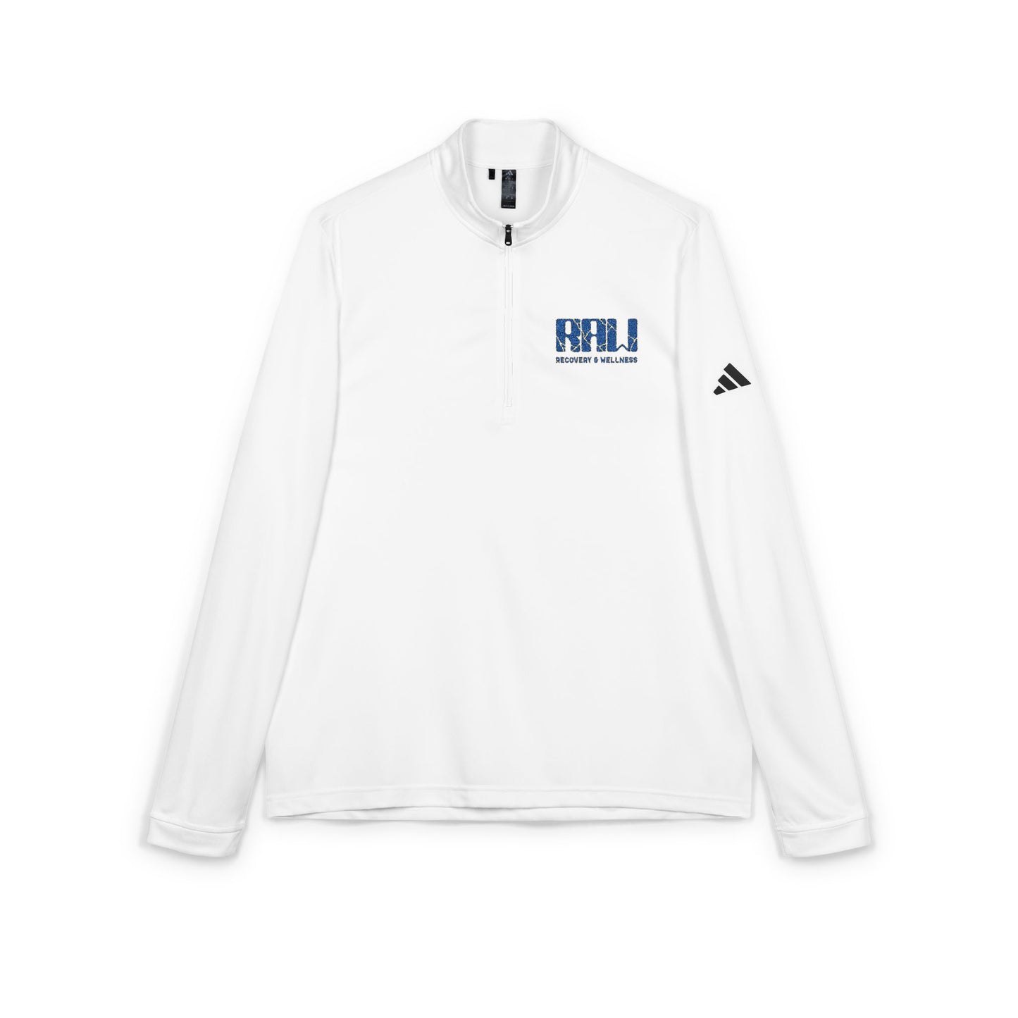 Embroidered Quarter-Zip Pullover — White adidas® Performance Top