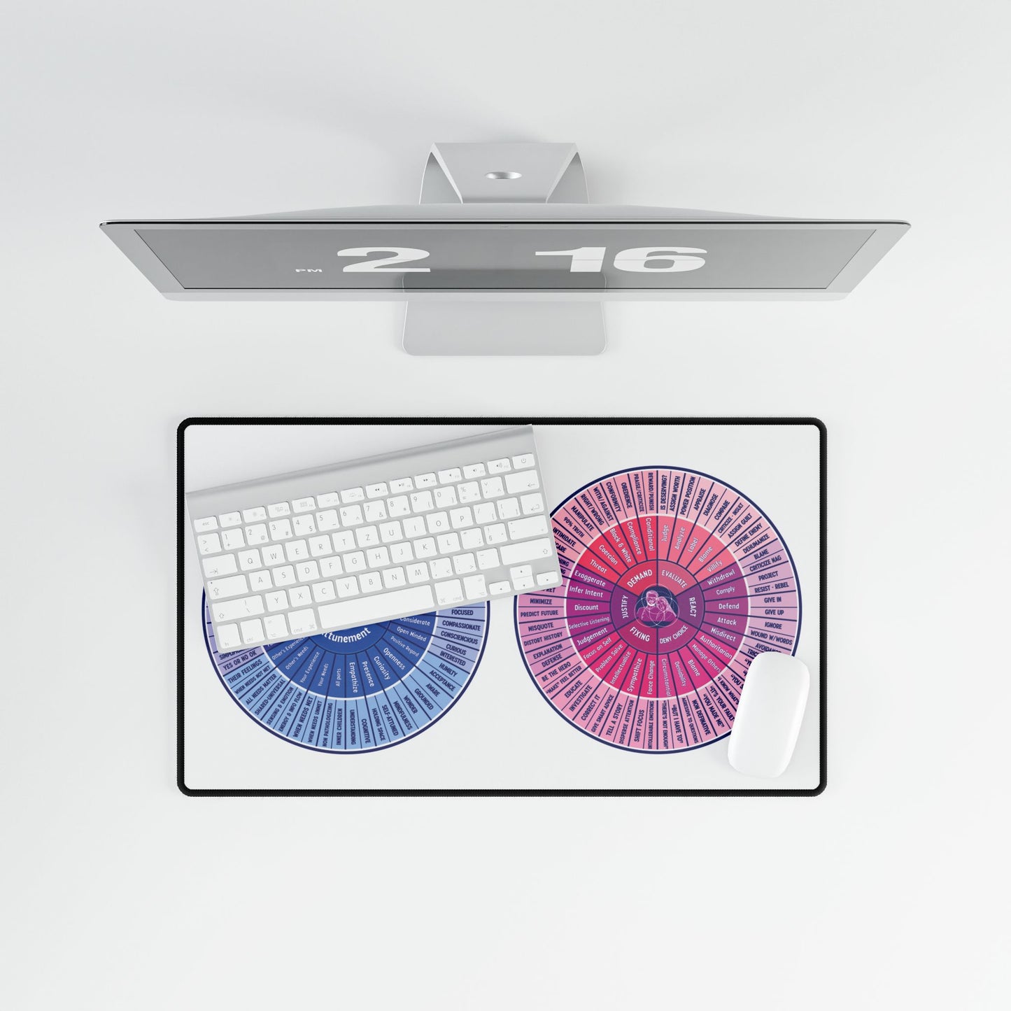 Attunement & Misattunement Desk Mats for Home Office, Mouse Pad, Enlightened Desk Accessories, Study Mat, Gift for Students & Professionals