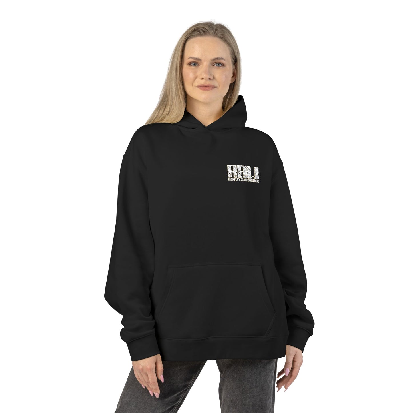 Relaxed Hoodie with Distressed 'RELAX' Chest Print – RAW Streetwear Pullover