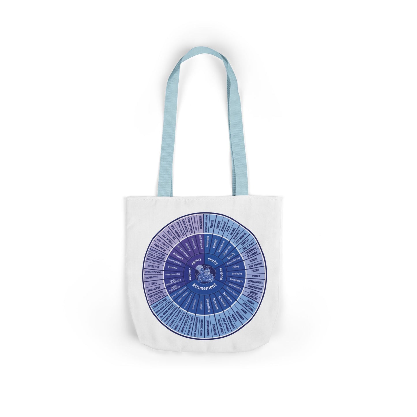 Attunement Canvas Tote Bag with Vibrant 5-Color Straps, Therapy Psych Art, Everyday Use