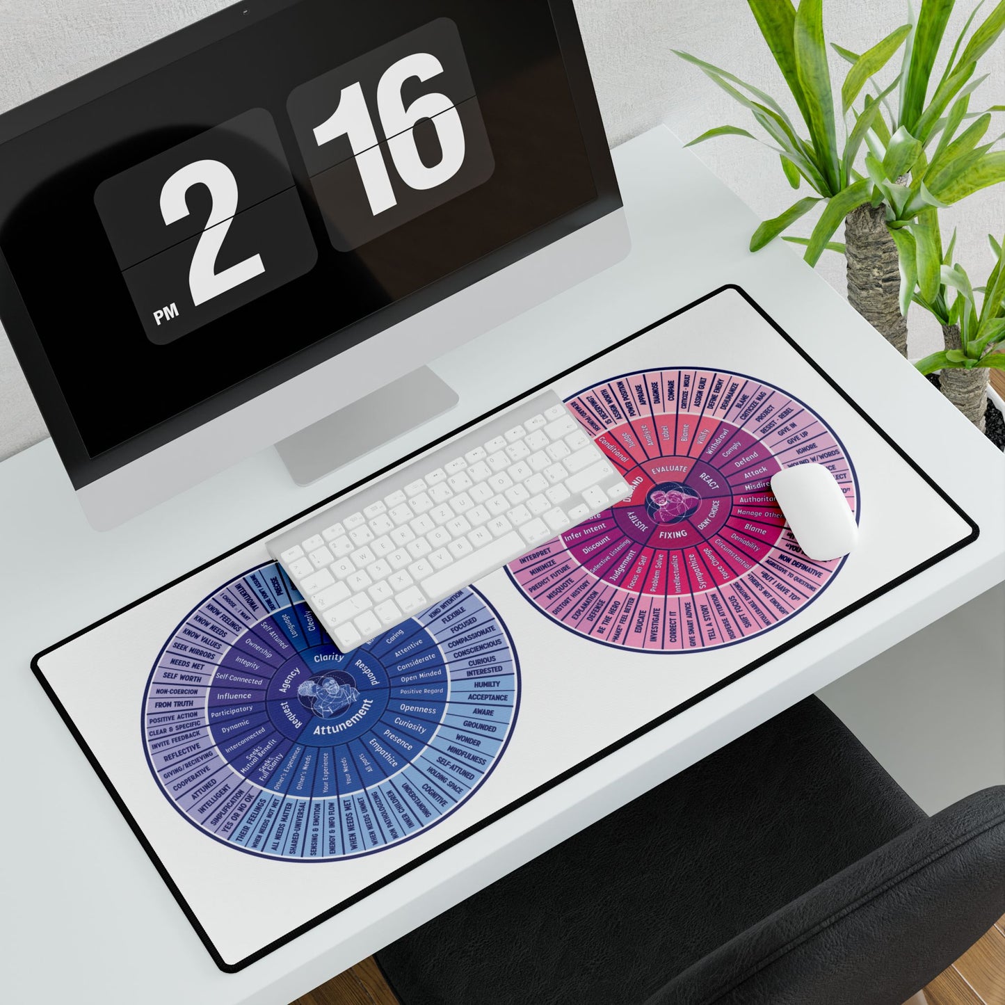 Attunement & Misattunement Desk Mats for Home Office, Mouse Pad, Enlightened Desk Accessories, Study Mat, Gift for Students & Professionals